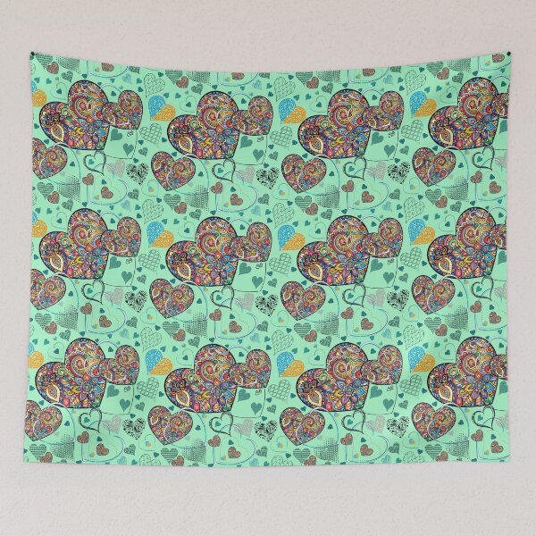 Item preview, Explosion of hearts, Illustration with a variety of hearts in colorful and neutral tones, with a mix of retro and modern styles. designed and sold by Malogue.