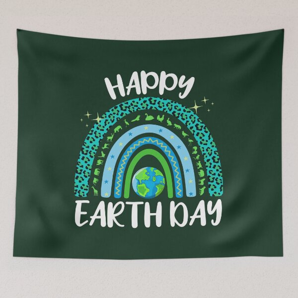 Item preview, Happy Earth Day Planet with Rainbow designed and sold by sweetbelle.