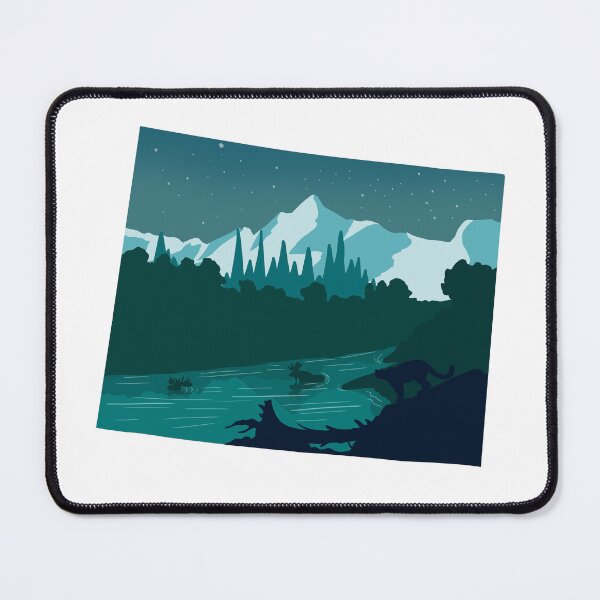 Item preview, Wyoming map and nature designed and sold by landscapeworlds.