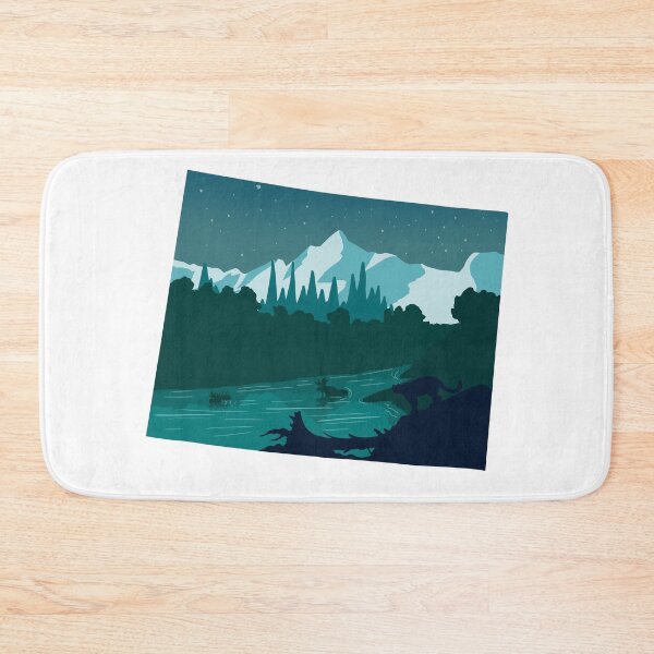 Item preview, Wyoming map and nature designed and sold by landscapeworlds.