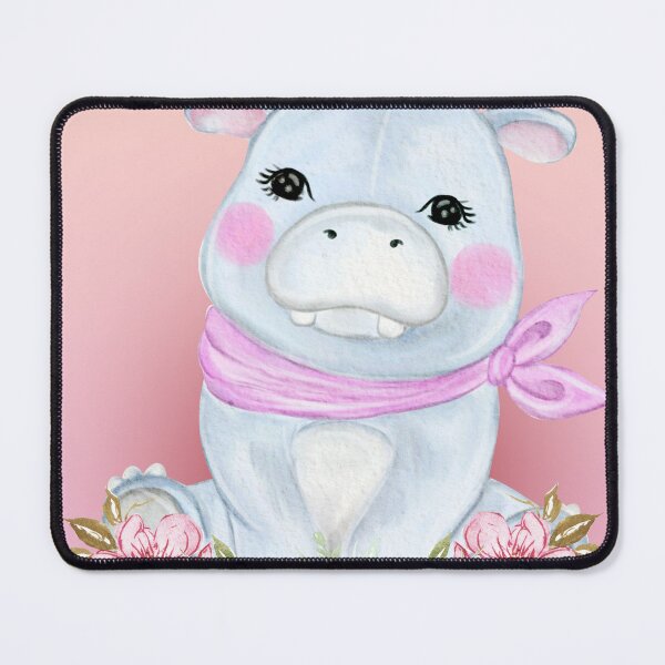 Item preview, baby hippo on a pink background  designed and sold by trickydee.