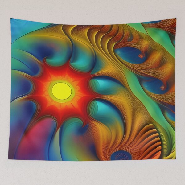 Item preview, Here Comes The Sun - Psychedelic Multi Color Painting designed and sold by theWeppen.