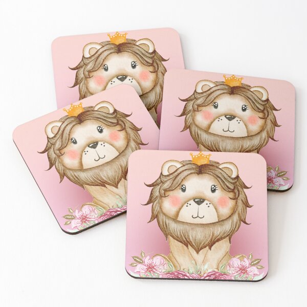 Item preview, baby lion cub on a pink background designed and sold by trickydee.