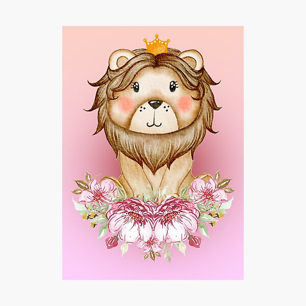 Item preview, baby lion cub on a pink background designed and sold by trickydee.