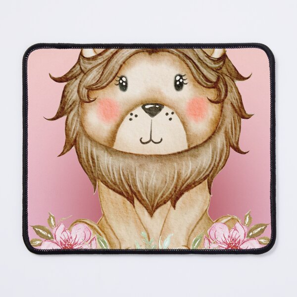 Item preview, baby lion cub on a pink background designed and sold by trickydee.
