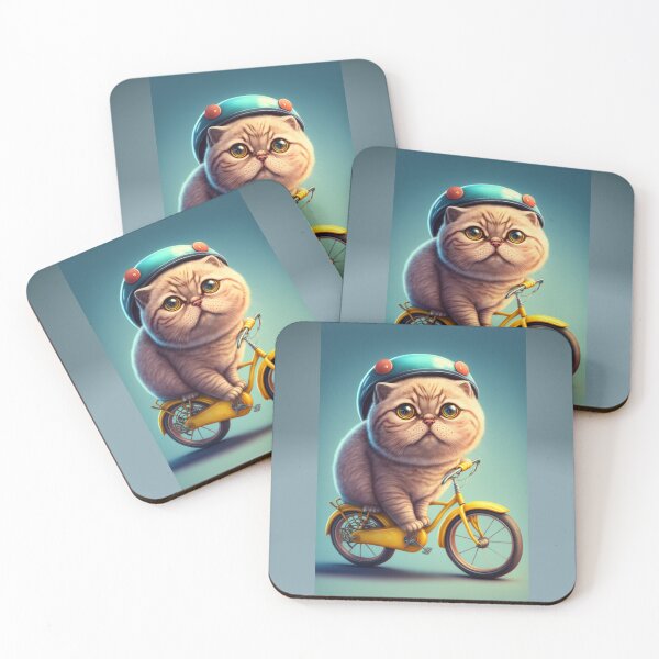 Item preview, "Scottish fold cat rides a bike" designed and sold by Mykhailov.