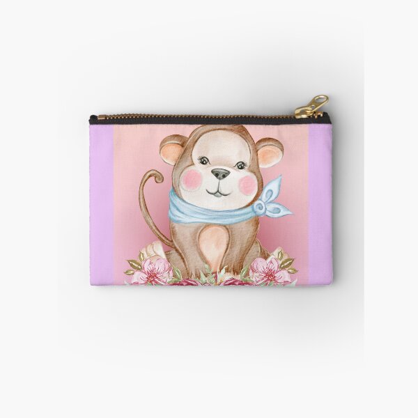 Item preview, baby monkey on a pink background designed and sold by trickydee.