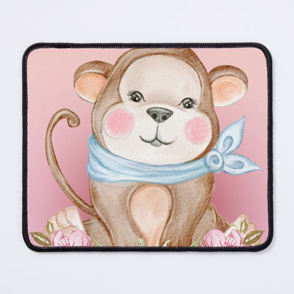 Item preview, baby monkey on a pink background designed and sold by trickydee.
