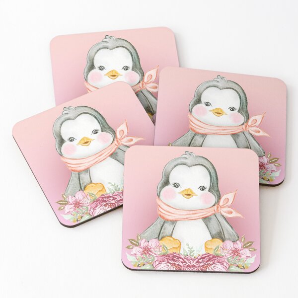Item preview, baby penguin on a pink background designed and sold by trickydee.
