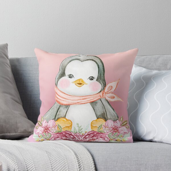 Item preview, baby penguin on a pink background designed and sold by trickydee.