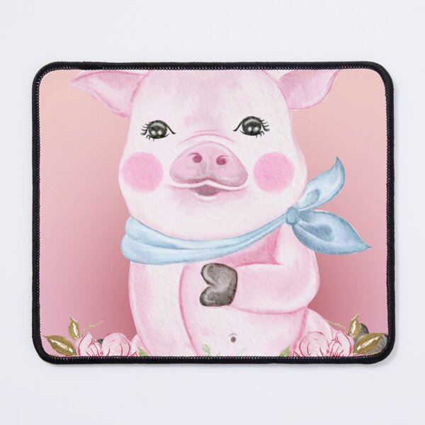 Item preview, baby pig piglet on a pink background  designed and sold by trickydee.