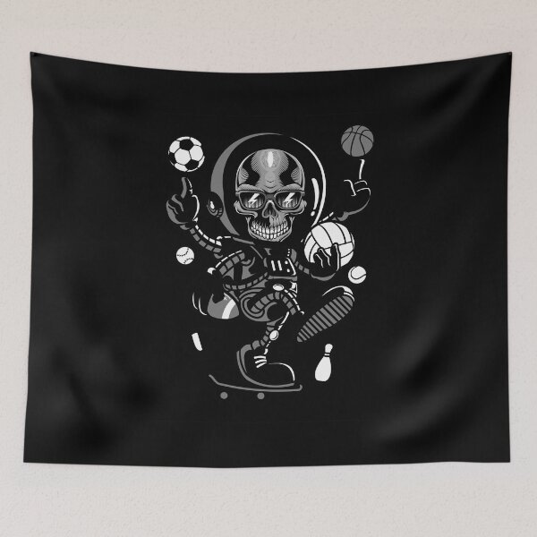 Item preview, Funny Astronaut Skull Skateboard Cartoon Graphic Cool Design Streetwear designed and sold by PECCATOR.