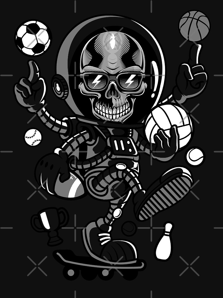 Funny Skull With Skateboard T-shirt