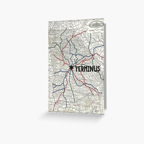 The Walking Dead - Terminus Map Greeting Card