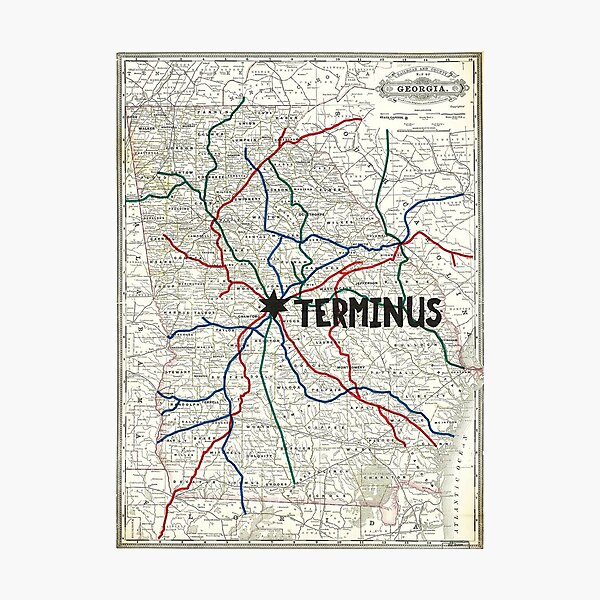 Die Walking Dead - Terminus Karte Fotodruck