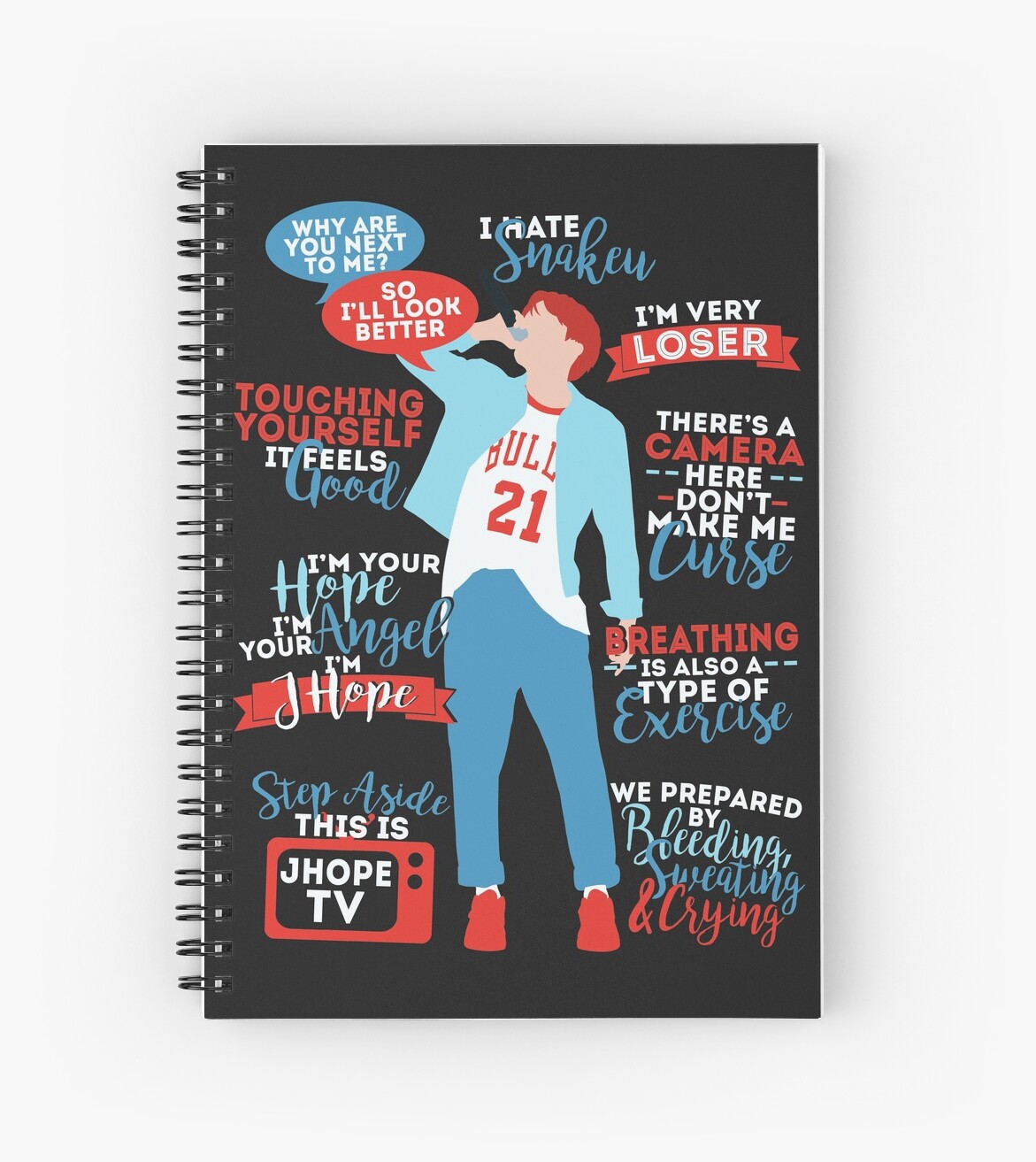 BTS J Hope Quotes Spiral Notebooks By ZeroKara Redbubble