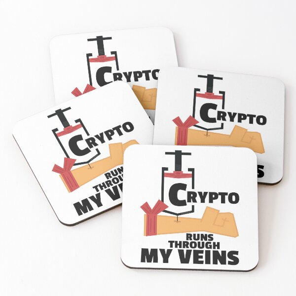 Item preview, Crypto Runs Through My Veins Shot Arm Injection Cryptocurrency Meme IV Vaccine Man Cave Junkie Addict designed and sold by doseofwin.