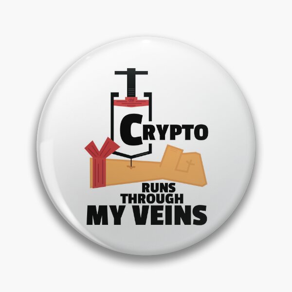 Item preview, Crypto Runs Through My Veins Shot Arm Injection Cryptocurrency Meme IV Vaccine Man Cave Junkie Addict designed and sold by doseofwin.