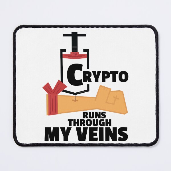 Item preview, Crypto Runs Through My Veins Shot Arm Injection Cryptocurrency Meme IV Vaccine Man Cave Junkie Addict designed and sold by doseofwin.