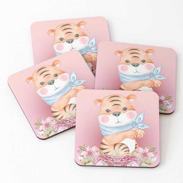 Item preview, baby tiger on a pink background designed and sold by trickydee.