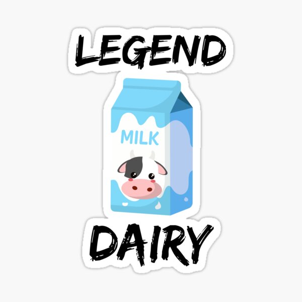 &ldquo;Legend Dairy With Cow On Milk Carton&rdquo; Sticker for Sale by TastySpace