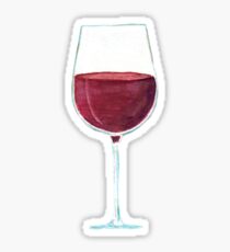Glass with red wine Sticker