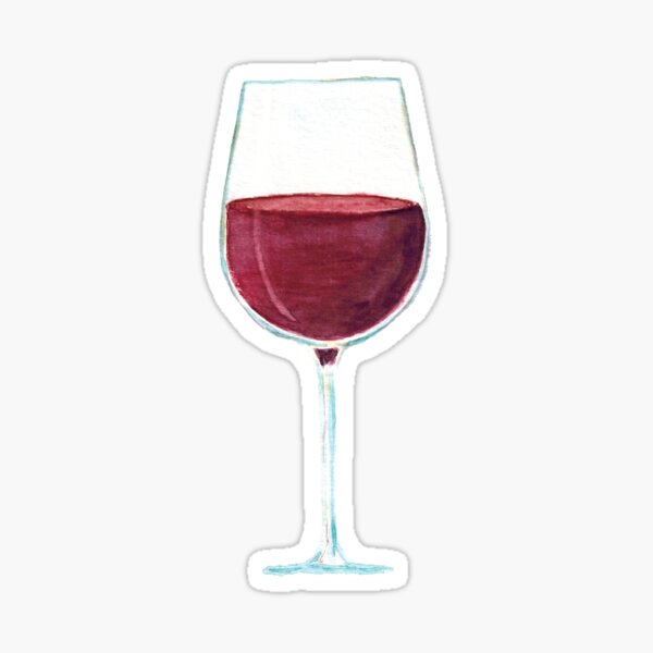 Stemless Red Wine Glass / Pinot Noir, Malbec, Merlot / Watercolor  Illustration Art Print / Bar Art 