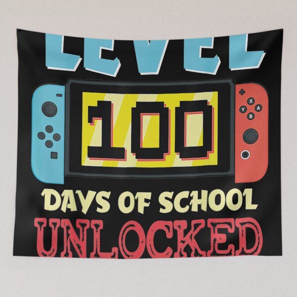 Item preview, Level 100 Days Of School Unlocked Gamer Video Games Boys designed and sold by TrendsDesign	 ⭐⭐⭐⭐⭐.