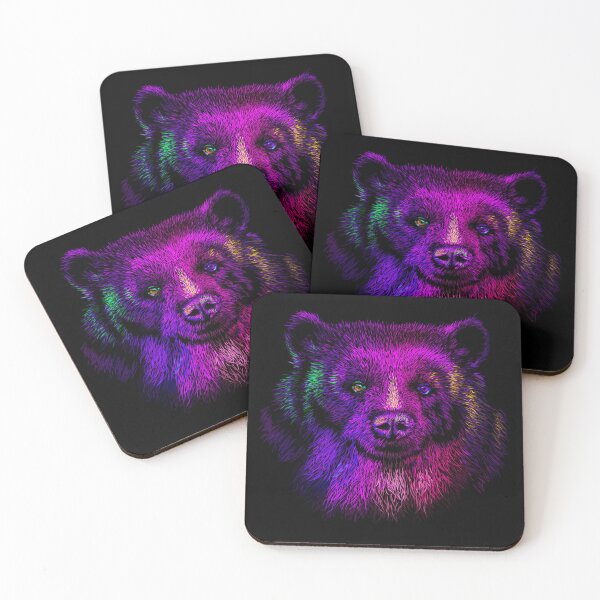 Item preview, Spectacled bear abstract neon colors designed and sold by Bcolors.