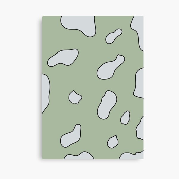 Sage Green Cow Print Aesthetic Pattern Wrapping Paper by lizziereadingart