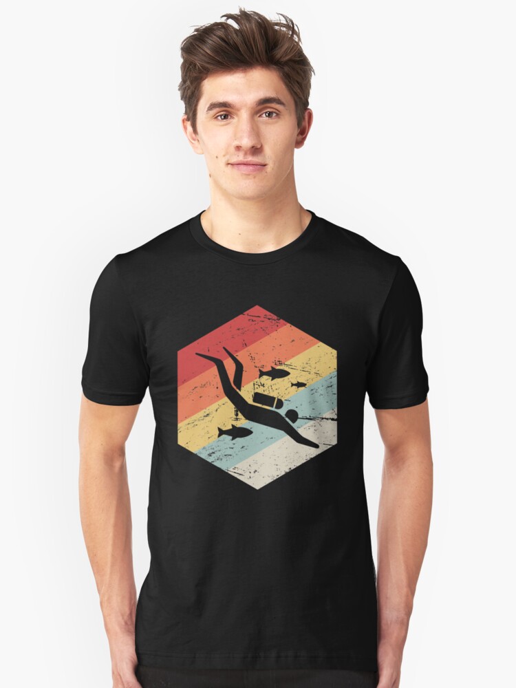 Alternative Ansicht von Retro 70er Jahre Scuba Diver Icon Slim Fit T-Shirt