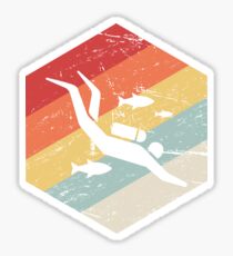 Retro 70s Scuba Diver Icon Sticker