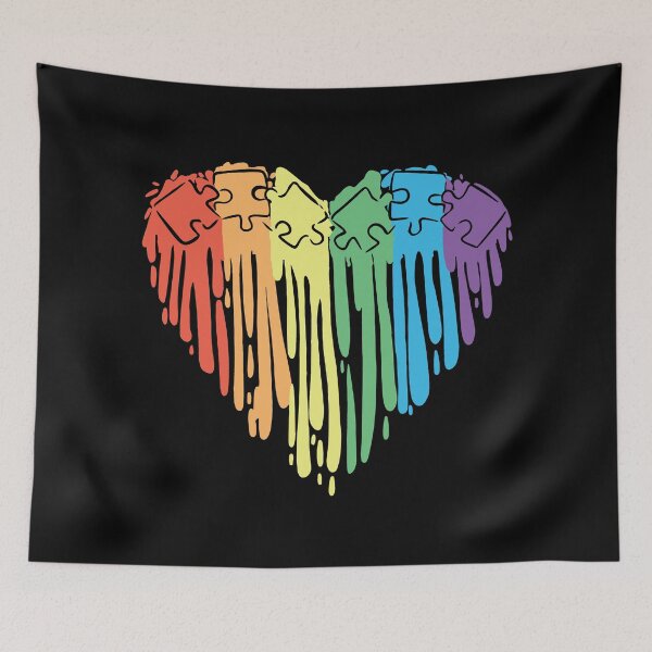 Item preview, Autism Rainbow Heart designed and sold by sunburstdesigns.