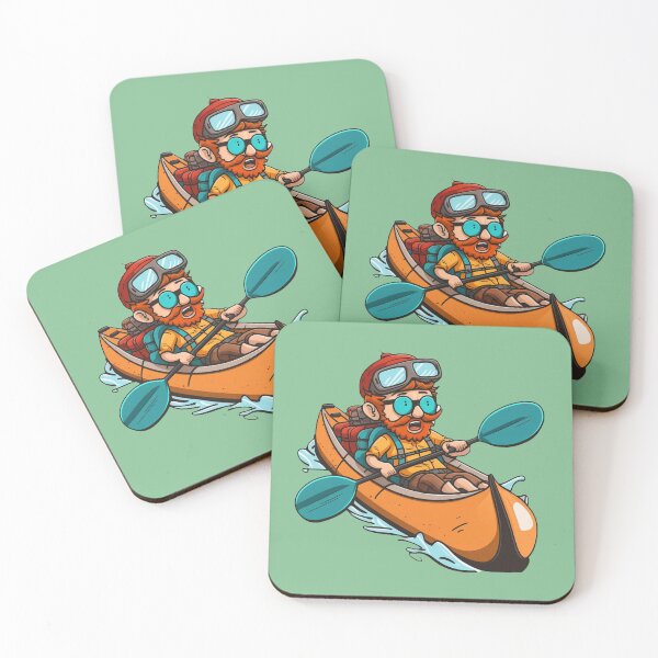 Item preview, Kayaker paddles kayak on the river designed and sold by pixeldizajn.