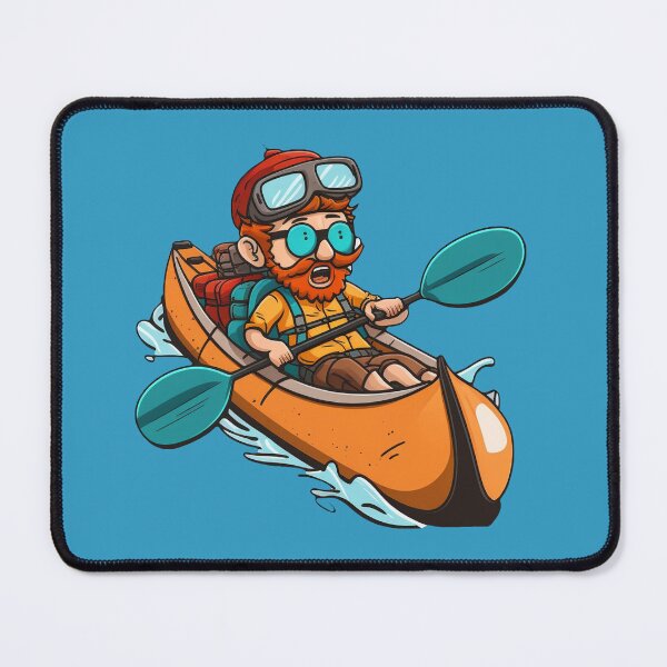 Item preview, Kayaker paddles kayak on the river designed and sold by pixeldizajn.