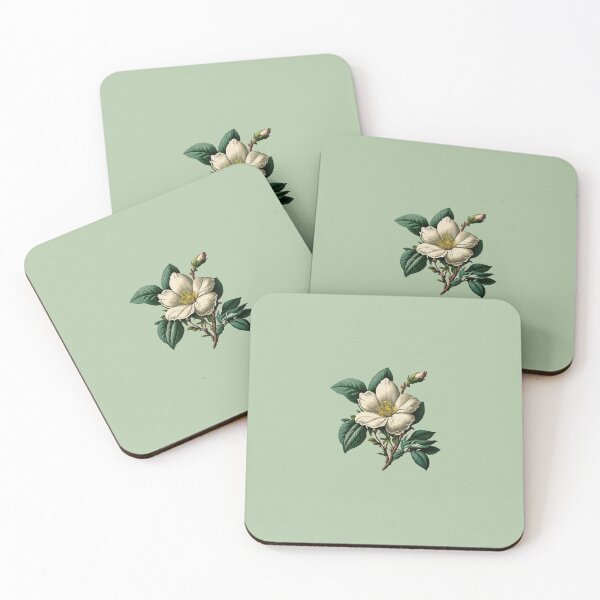 Item preview, white tree flower blossom, inspired by Redouté designed and sold by EmeraldeaArt.