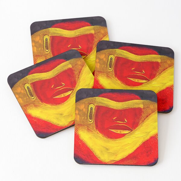 Item preview, Red Gold Lips Abstract designed and sold by LRenee Art Studio.