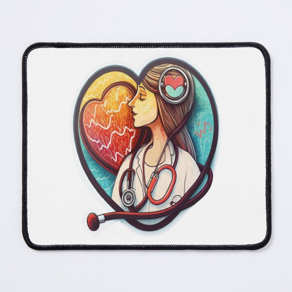 Item preview, Girls Women Nurses Valentine Hearts Stethoscope designed and sold by laurateamart.