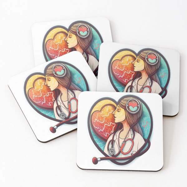 Item preview, Girls Women Nurses Valentine Hearts Stethoscope designed and sold by laurateamart.
