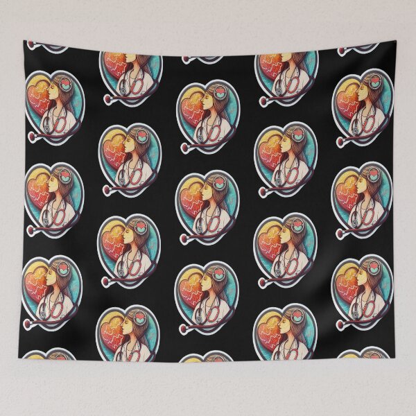 Item preview, Girls Women Nurses Valentine Hearts Stethoscope designed and sold by laurateamart.