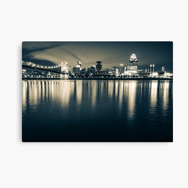 Twilight image of the Downtown Cincinnati skyline featuring a