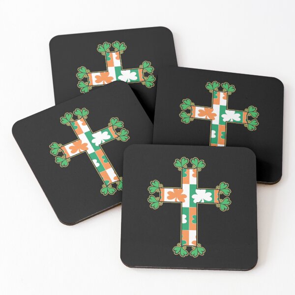 Item preview, HEART OF THE IRISH CROSS WITH CLOVERS IRELAND COLORS designed and sold by ej-sulu.