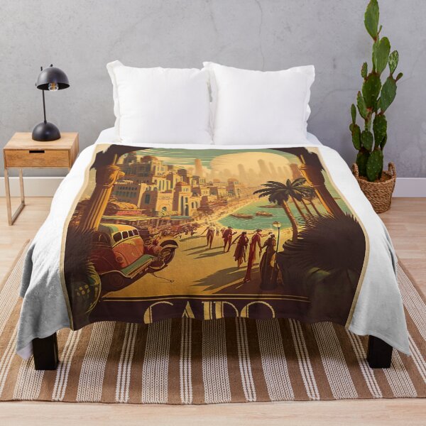 Item preview, Cairo Egypt Streetscape Vintage Travel Art Poster designed and sold by OldTravelArt.