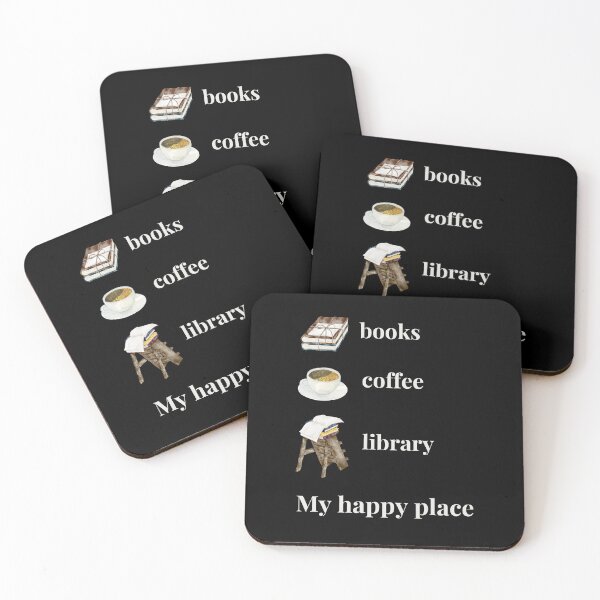 Item preview, Books, coffee, library - My happy place designed and sold by Top-Bot.