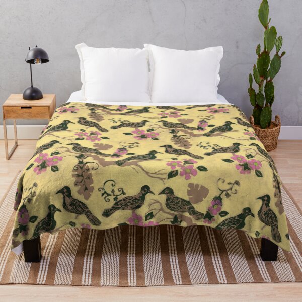 Item preview, Chinoiserie Doves in Yellow Pattern designed and sold by AMOpainting.