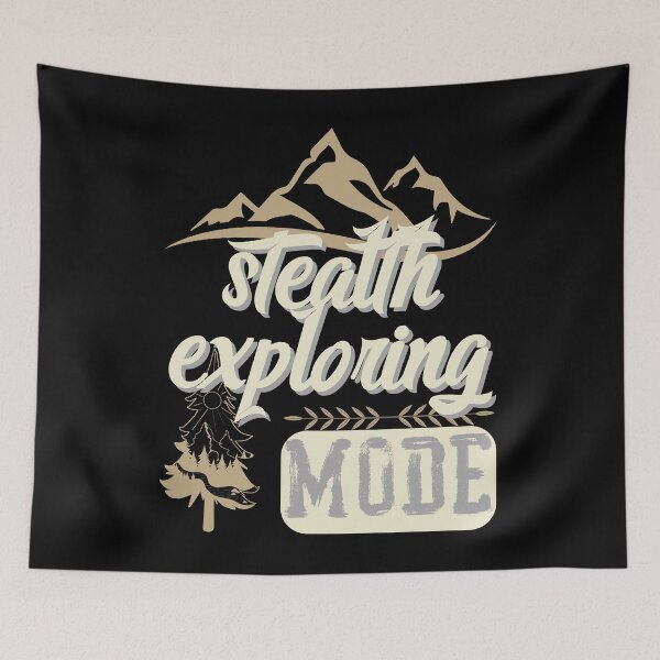 Item preview, stealth exploring mode, forest river sun inside tree pine designed and sold by movie-popcorn.