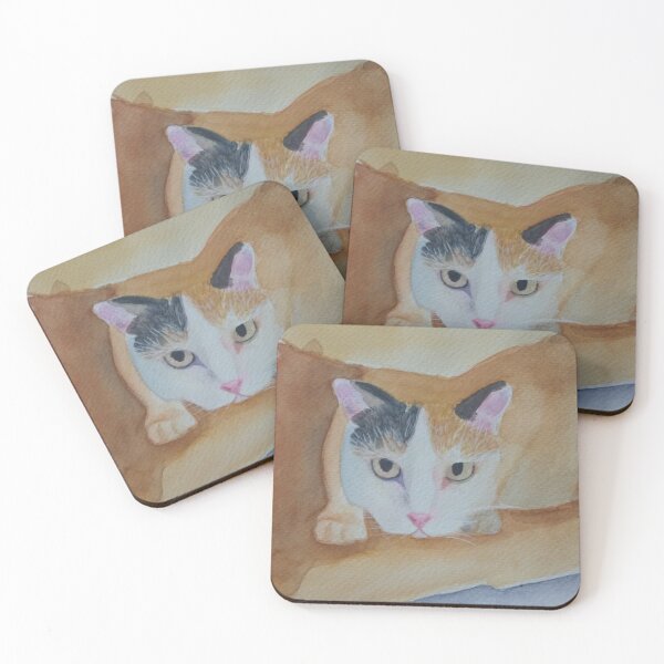 Item preview, Kitty cat in a paper bag painted in watercolor  designed and sold by SanMould.
