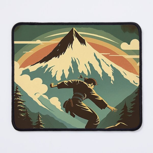 Item preview, Mongolia Mountain Fighter Vintage Travel Art Poster designed and sold by OldTravelArt.