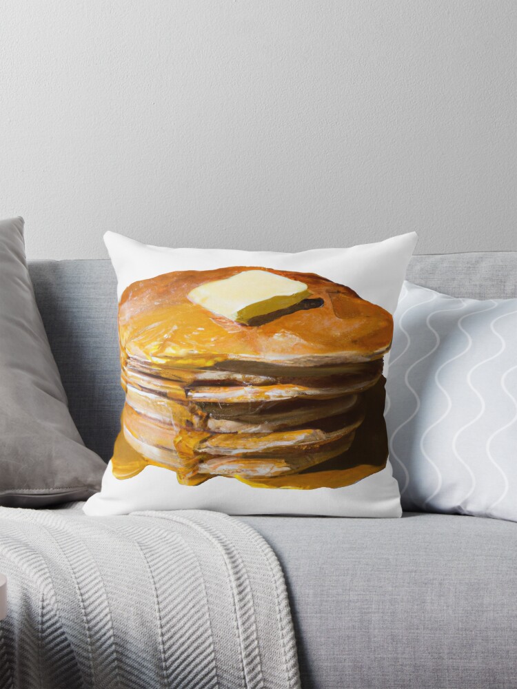 pancake with butter on top and maple syrup Pillow
