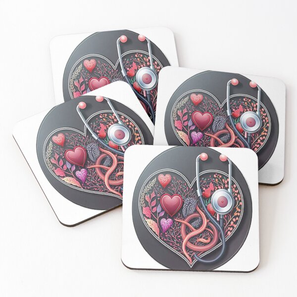 Item preview, Girls Women Nurses Valentine Hearts Stethoscope designed and sold by laurateamart.